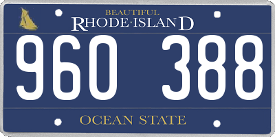 RI license plate 960388