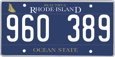 RI license plate 960389