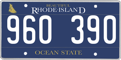 RI license plate 960390