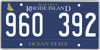 RI license plate 960392