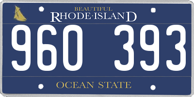 RI license plate 960393