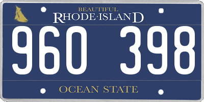 RI license plate 960398