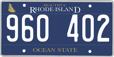 RI license plate 960402