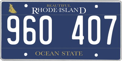 RI license plate 960407