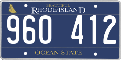 RI license plate 960412