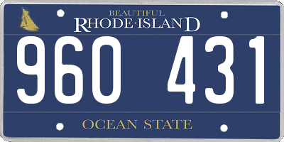 RI license plate 960431