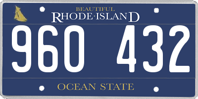 RI license plate 960432