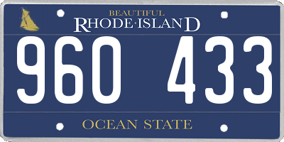 RI license plate 960433