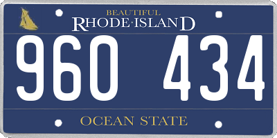 RI license plate 960434