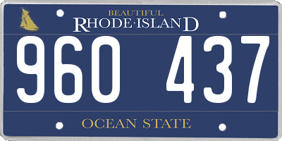 RI license plate 960437