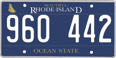 RI license plate 960442