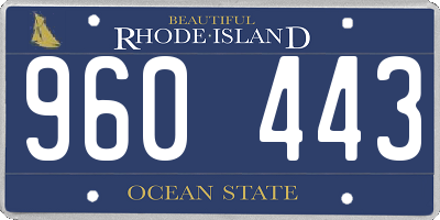 RI license plate 960443