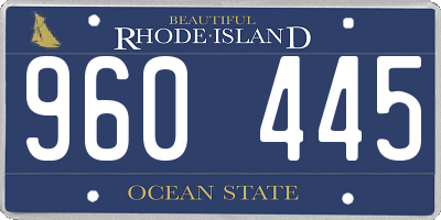 RI license plate 960445