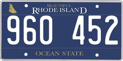 RI license plate 960452
