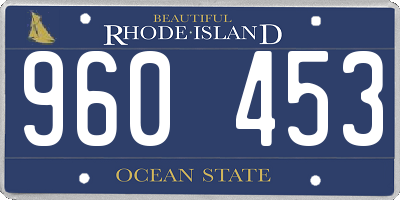 RI license plate 960453