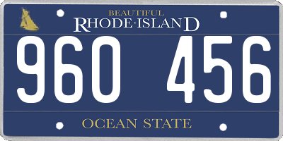 RI license plate 960456