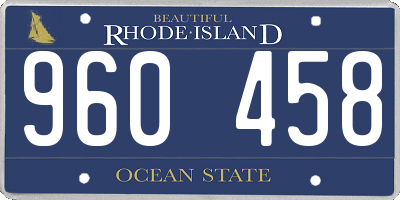 RI license plate 960458