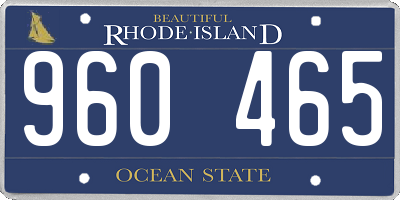 RI license plate 960465