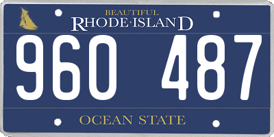 RI license plate 960487