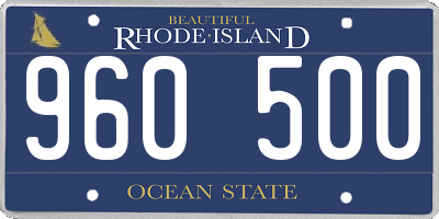 RI license plate 960500