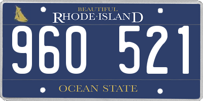 RI license plate 960521