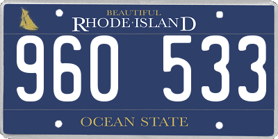 RI license plate 960533