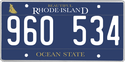 RI license plate 960534