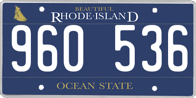 RI license plate 960536