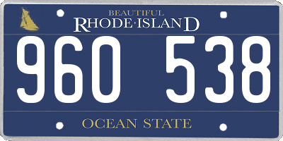 RI license plate 960538