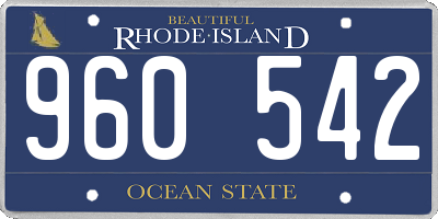 RI license plate 960542