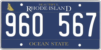 RI license plate 960567