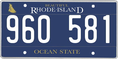 RI license plate 960581