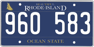 RI license plate 960583
