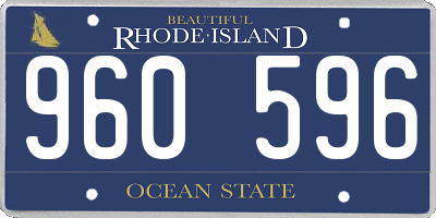 RI license plate 960596