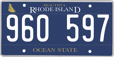 RI license plate 960597