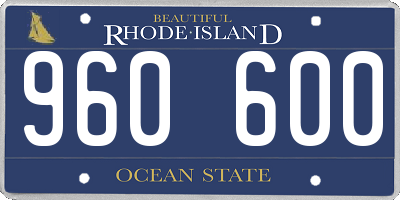 RI license plate 960600