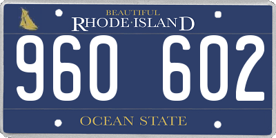 RI license plate 960602