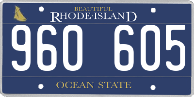 RI license plate 960605