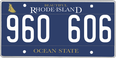 RI license plate 960606