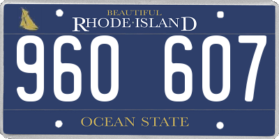 RI license plate 960607