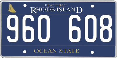 RI license plate 960608