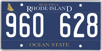 RI license plate 960628