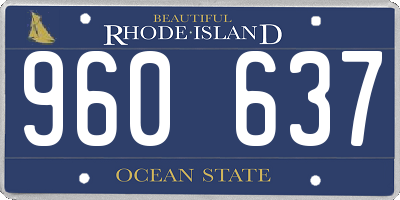 RI license plate 960637