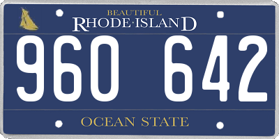 RI license plate 960642
