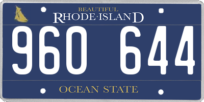 RI license plate 960644