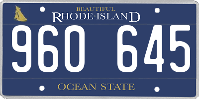 RI license plate 960645