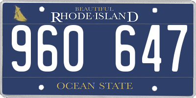 RI license plate 960647