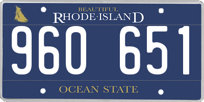 RI license plate 960651