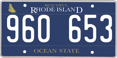 RI license plate 960653