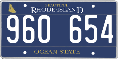 RI license plate 960654